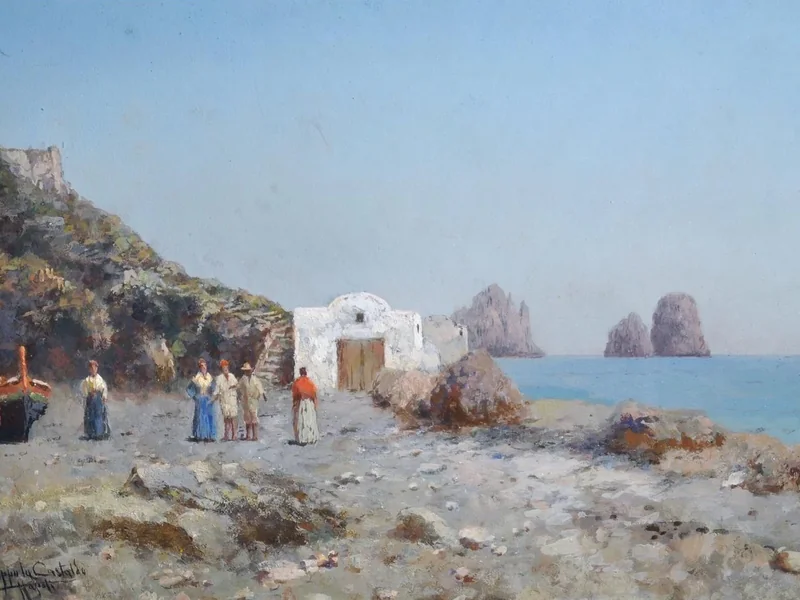 1847-Francesco Coppola Castaldo - Spiaggia a Capri